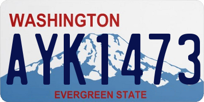 WA license plate AYK1473