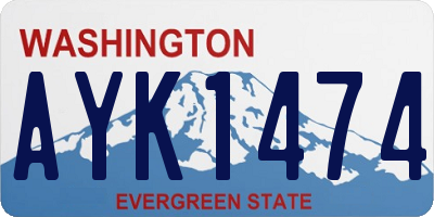 WA license plate AYK1474