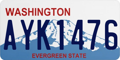 WA license plate AYK1476