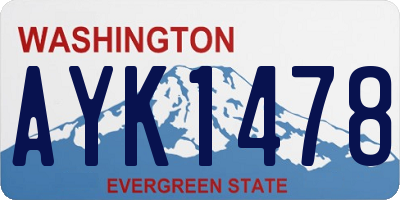WA license plate AYK1478