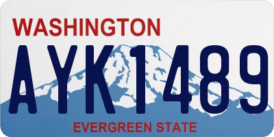 WA license plate AYK1489