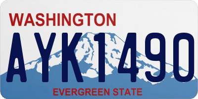 WA license plate AYK1490