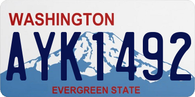 WA license plate AYK1492
