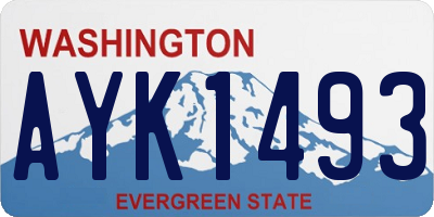 WA license plate AYK1493