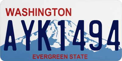 WA license plate AYK1494