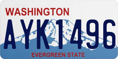 WA license plate AYK1496