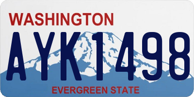 WA license plate AYK1498