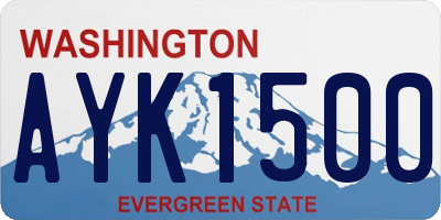 WA license plate AYK1500
