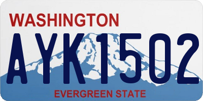 WA license plate AYK1502