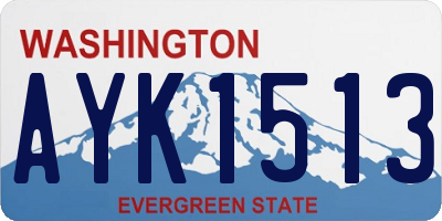 WA license plate AYK1513
