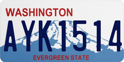 WA license plate AYK1514