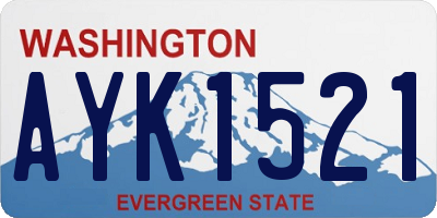 WA license plate AYK1521
