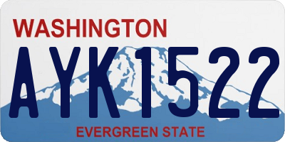 WA license plate AYK1522