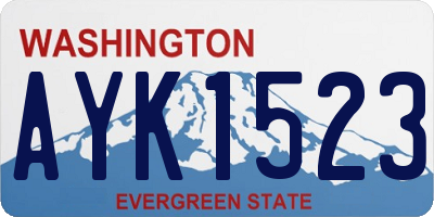 WA license plate AYK1523