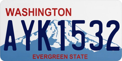WA license plate AYK1532