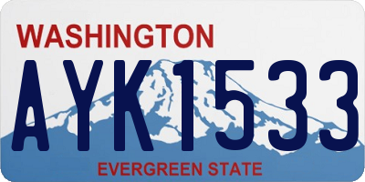 WA license plate AYK1533