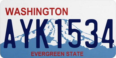 WA license plate AYK1534