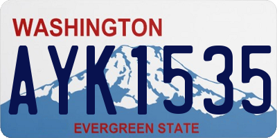 WA license plate AYK1535