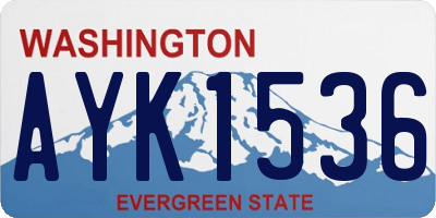 WA license plate AYK1536