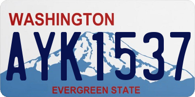 WA license plate AYK1537