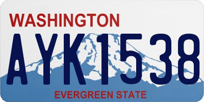 WA license plate AYK1538