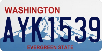 WA license plate AYK1539