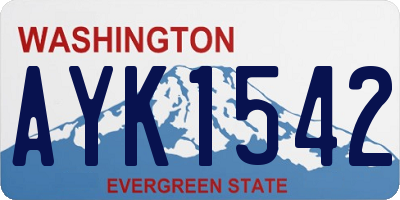 WA license plate AYK1542