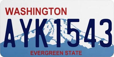 WA license plate AYK1543