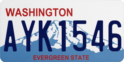 WA license plate AYK1546