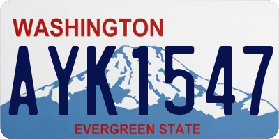 WA license plate AYK1547