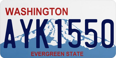 WA license plate AYK1550