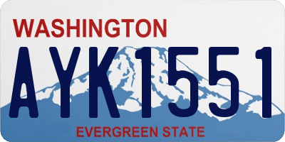 WA license plate AYK1551