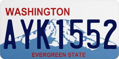 WA license plate AYK1552