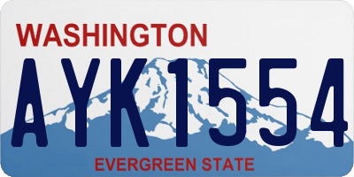 WA license plate AYK1554