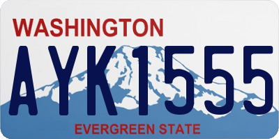 WA license plate AYK1555