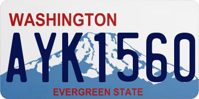 WA license plate AYK1560