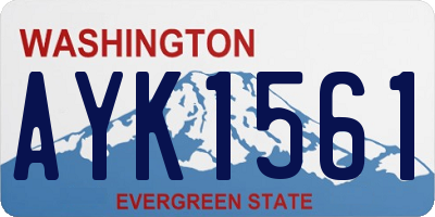 WA license plate AYK1561
