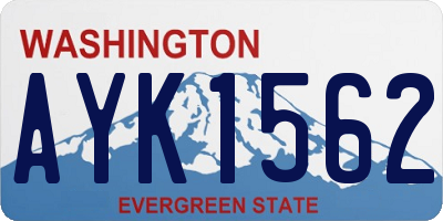 WA license plate AYK1562
