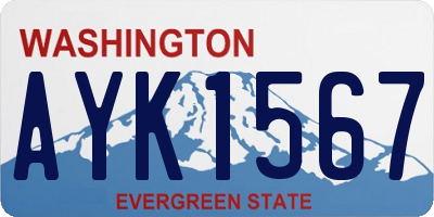WA license plate AYK1567