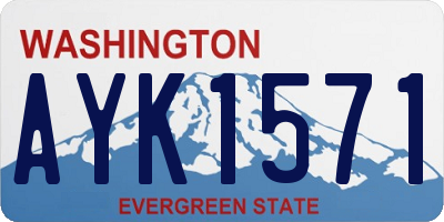 WA license plate AYK1571