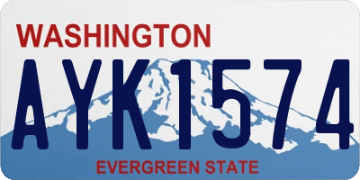 WA license plate AYK1574