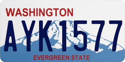 WA license plate AYK1577