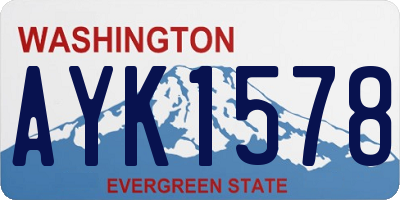 WA license plate AYK1578