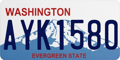 WA license plate AYK1580