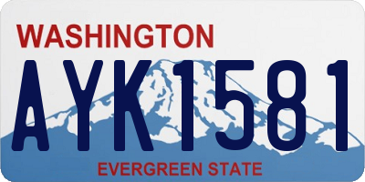 WA license plate AYK1581