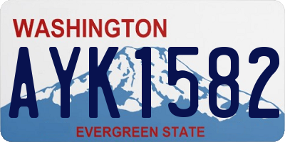 WA license plate AYK1582