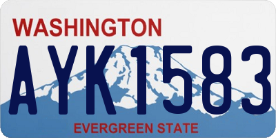 WA license plate AYK1583