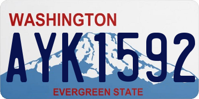WA license plate AYK1592
