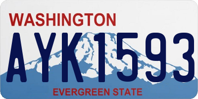 WA license plate AYK1593
