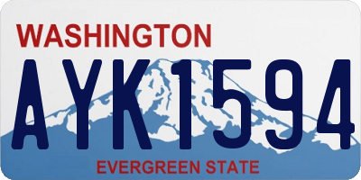 WA license plate AYK1594